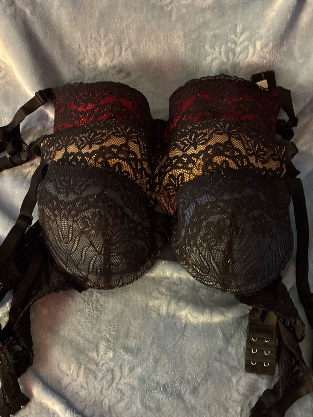 Lace Push-Up Demi Bra - Black